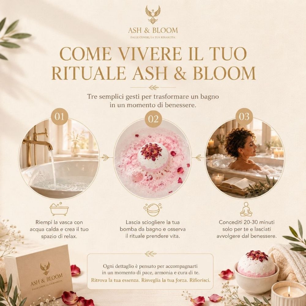 Rituale di Benessere Ash & bloom - Bombe da Bagno Effervescenti Profumate