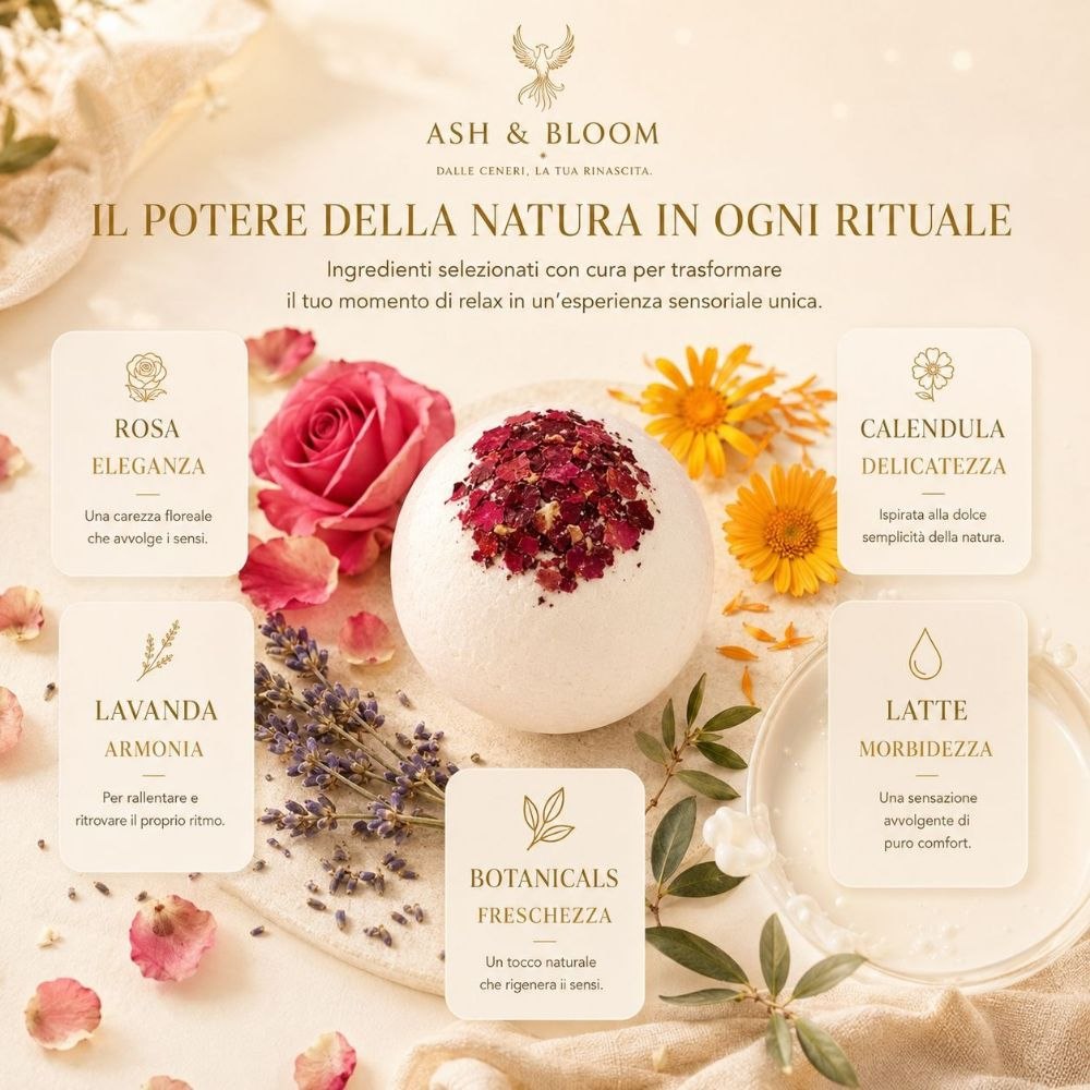 Rituale di Benessere Ash & bloom - Bombe da Bagno Effervescenti Profumate